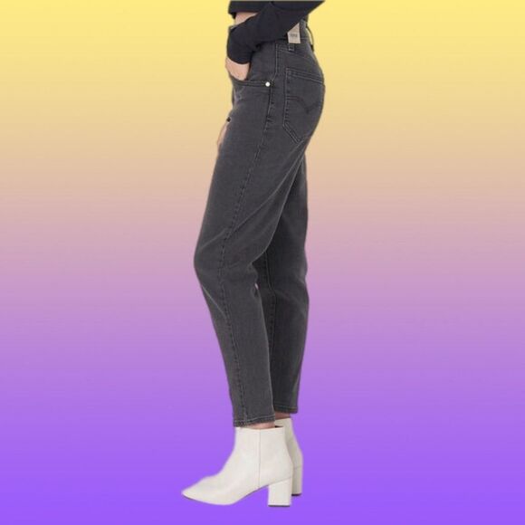 NWT Womens Levi's SilverTab High-Waisted Rise Mom Jeans Black 32 x 27 80s Style - Picture 11 of 12
